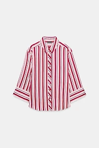 STRIPED TURN-UP SLEEVE SHIRT