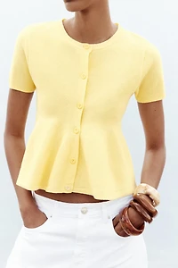 PEPLUM CARDIGAN