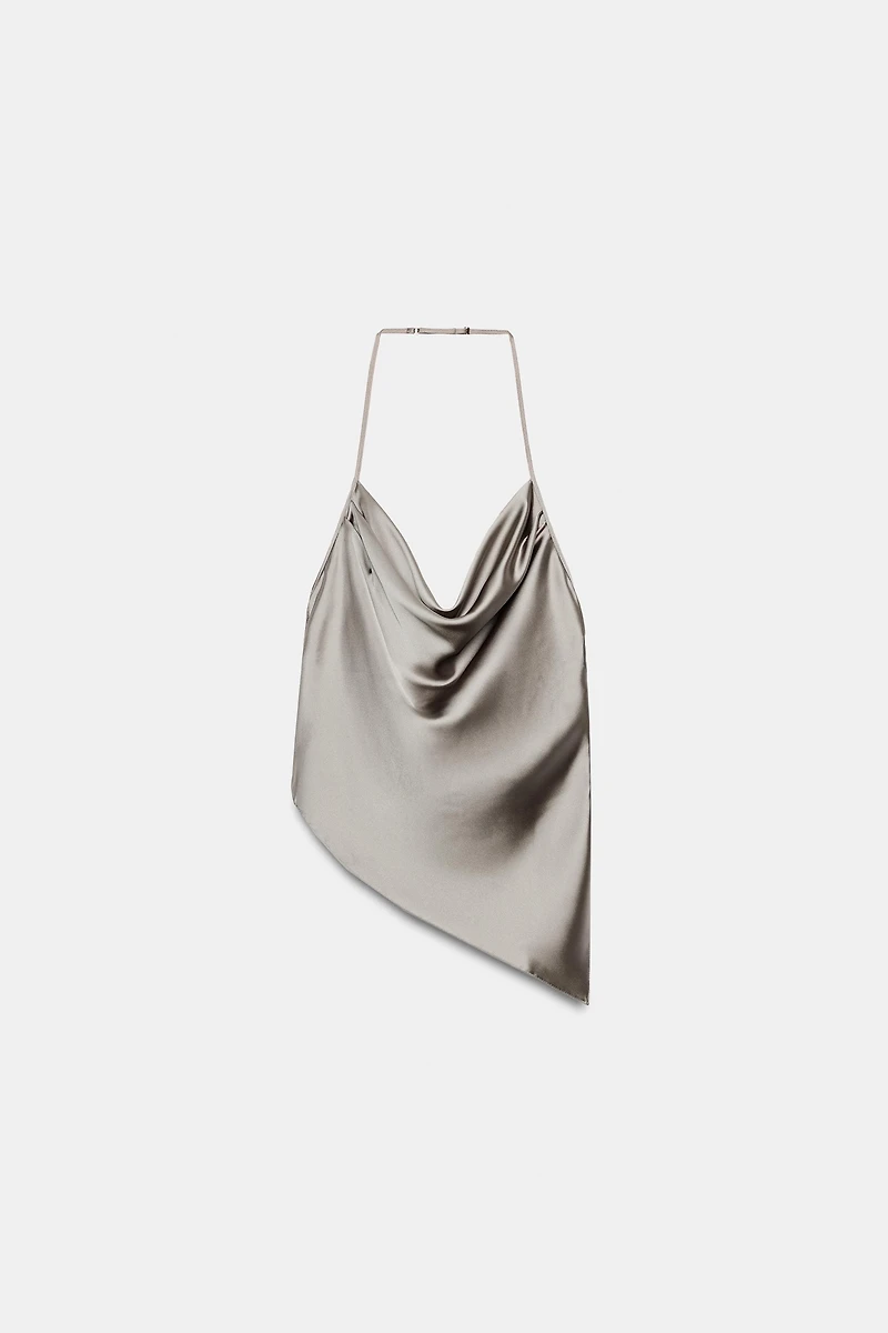 SATIN HALTER TOP