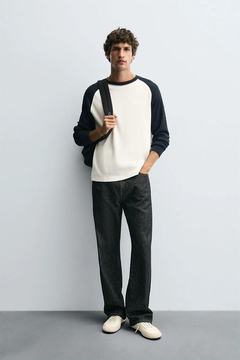 T-SHIRT STRUCTURE QUADRILLÉE COLOR BLOCK