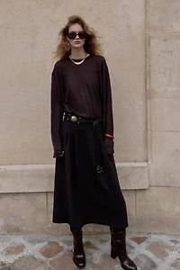 JUPE MI-LONGUE CRÊPE CAPE