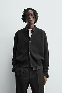 TEXTURED COTTON CARDIGAN
