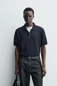 100% LINEN KNIT POLO SHIRT