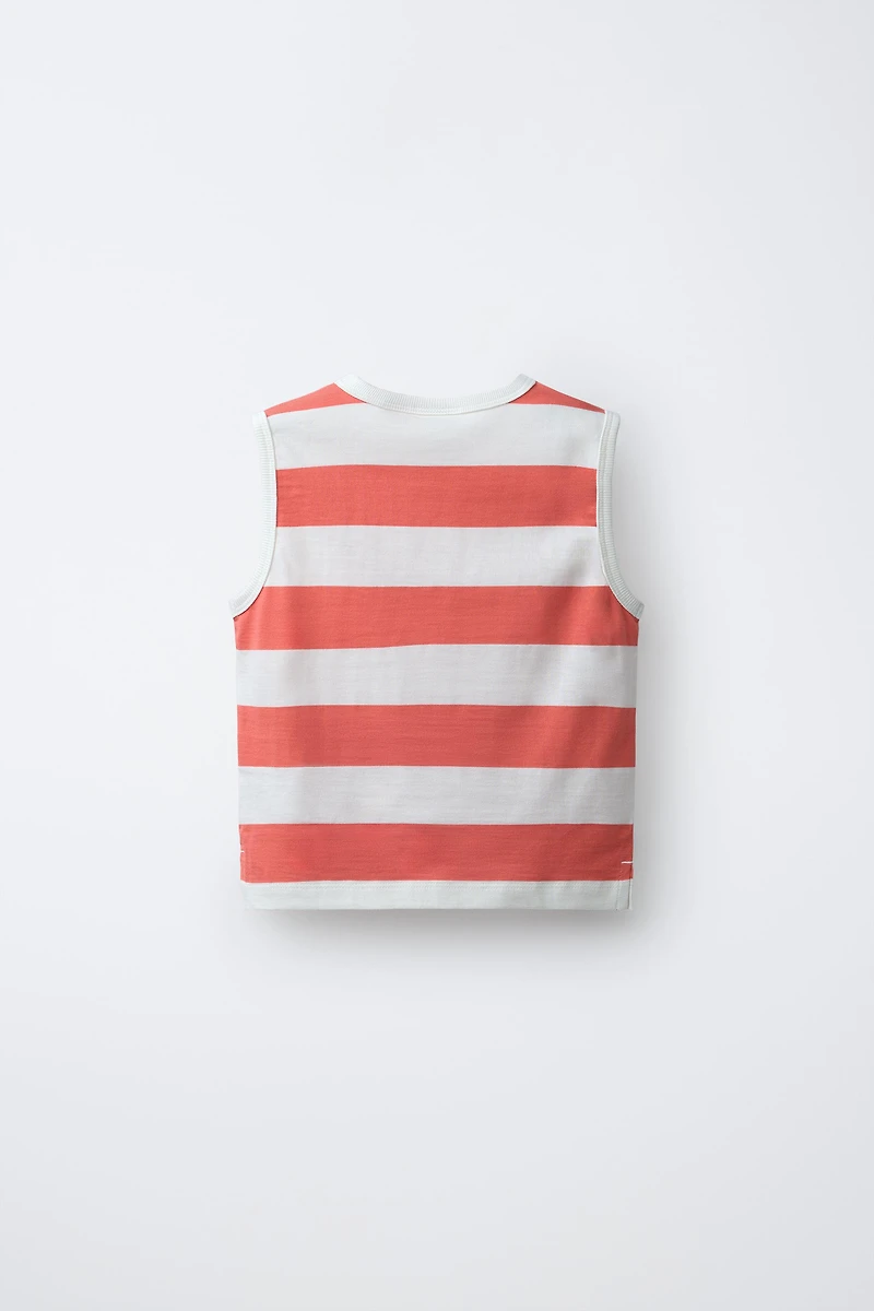 T-SHIRT SANS MANCHES À RAYURES