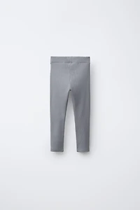 RIBBED LEGGINGS WITH LABEL