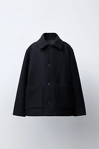 CROPPED WOOL CLOTH JACKET