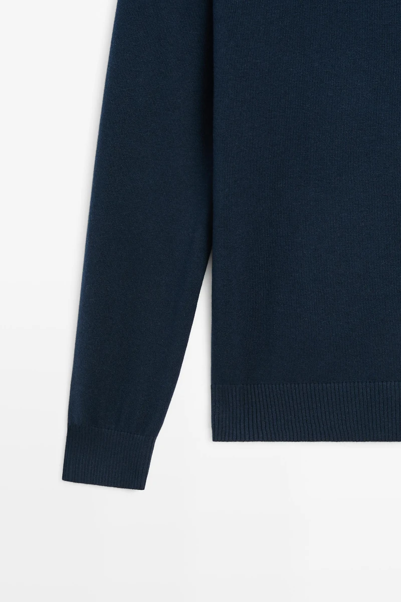 Cotton blend knit sweater