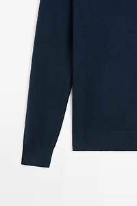 Cotton blend knit sweater