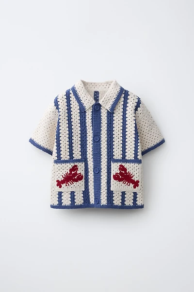 LAGOSTA CROCHET KNIT SHIRT