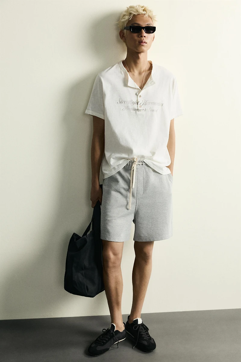 WASHED HENLEY T-SHIRT