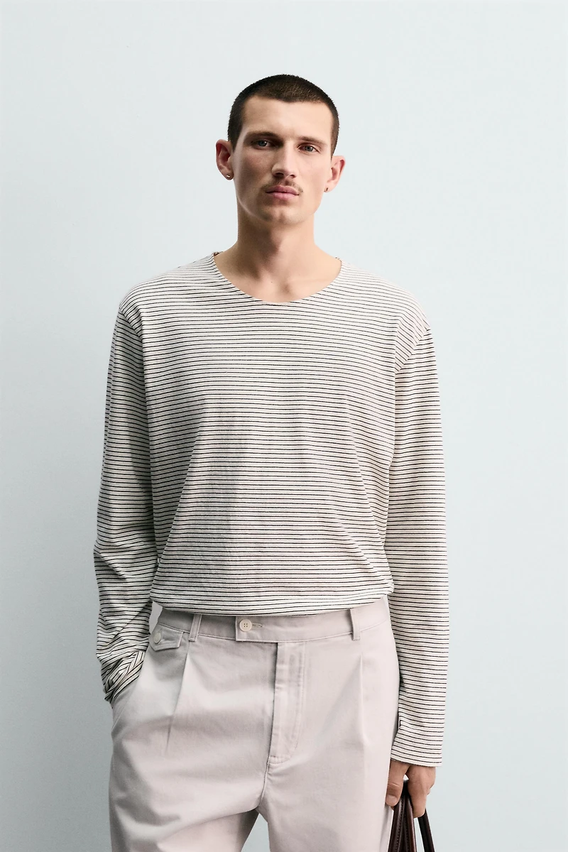 STRIPED JACQUARD T-SHIRT