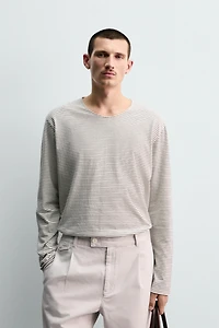 STRIPED JACQUARD T-SHIRT