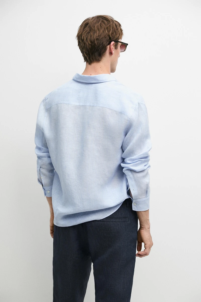 Chemise regular fit 100 % lin milleraies