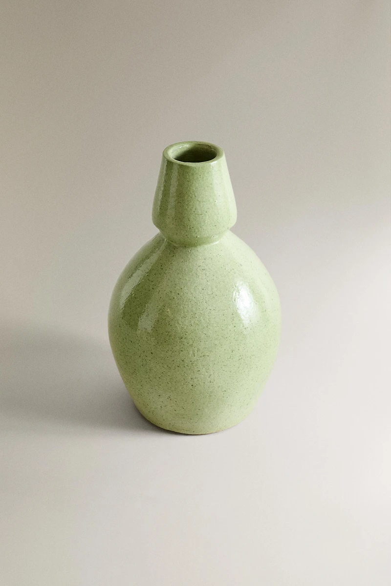 ENAMELLED TERRACOTTA VASE