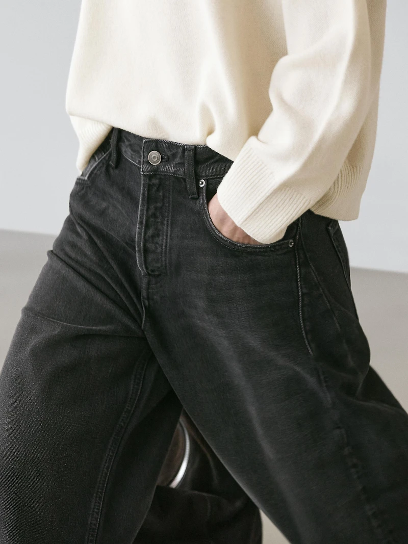 Mid-rise balloon fit jeans