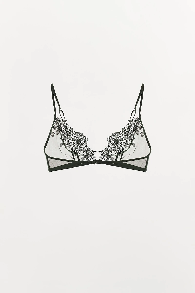 MESH LACE TRIANGLE BRA