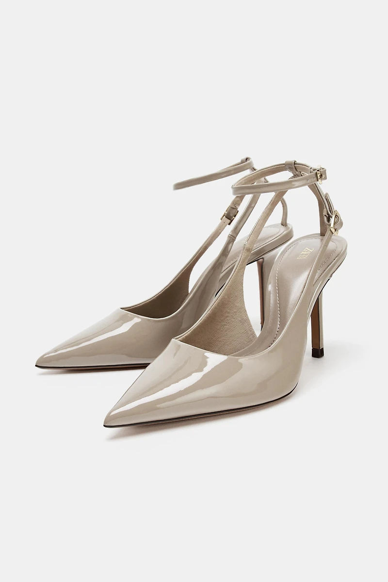 PATENT FINISH SLINGBACK HEELS