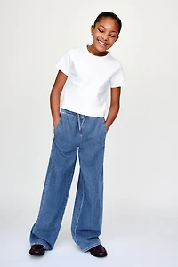WIDE LEG JEANS WITH DRAWSTRINGS