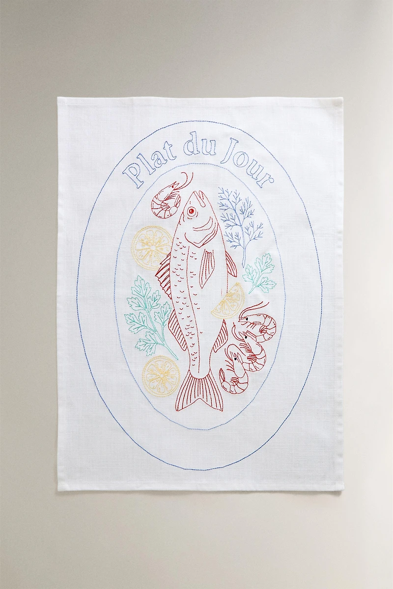 FISH PLATE TEA TOWEL