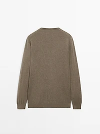 Long sleeve cotton knit sweater