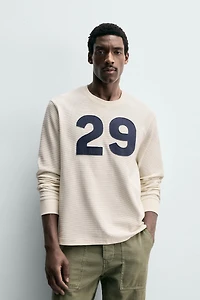 WAFFLE TEXTURED NUMBER T-SHIRT