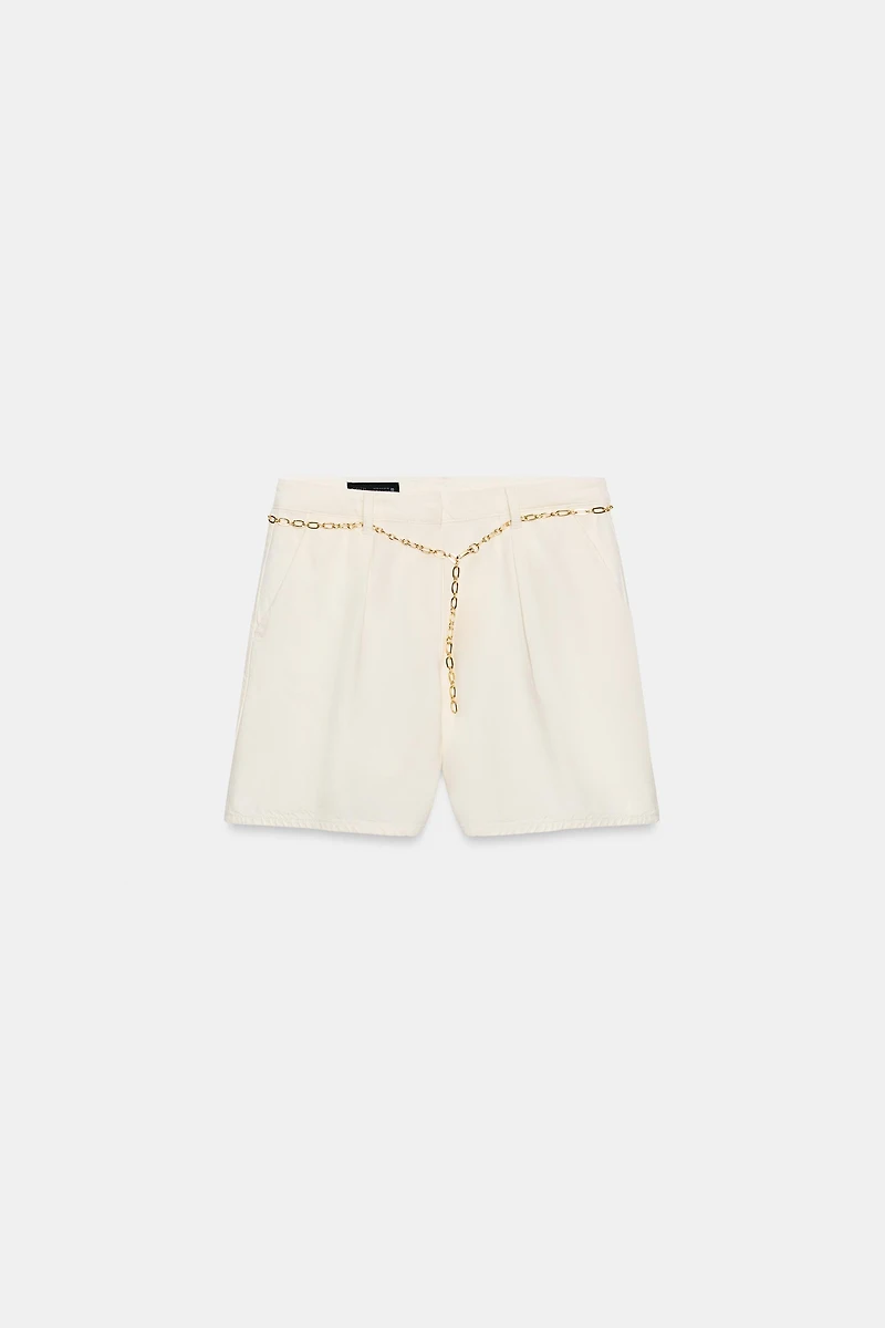 SHORT Z1975 EN DENIM AVEC CEINTURE CHAÎNE