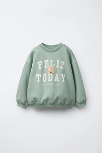 VARSITY TERRY PATCH APPLIQUÉ SWEATSHIRT