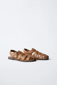 SANDALES STYLE PLAGE EN CUIR