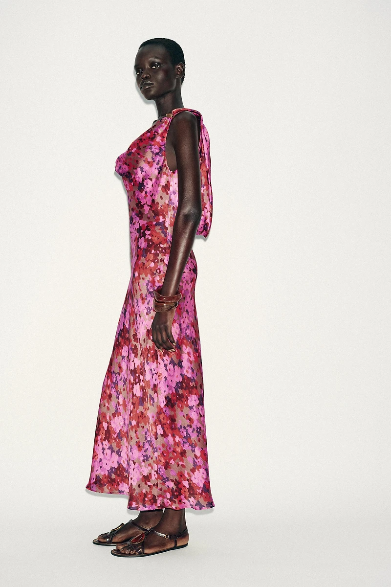 FLORAL PRINT MIDI DRESS