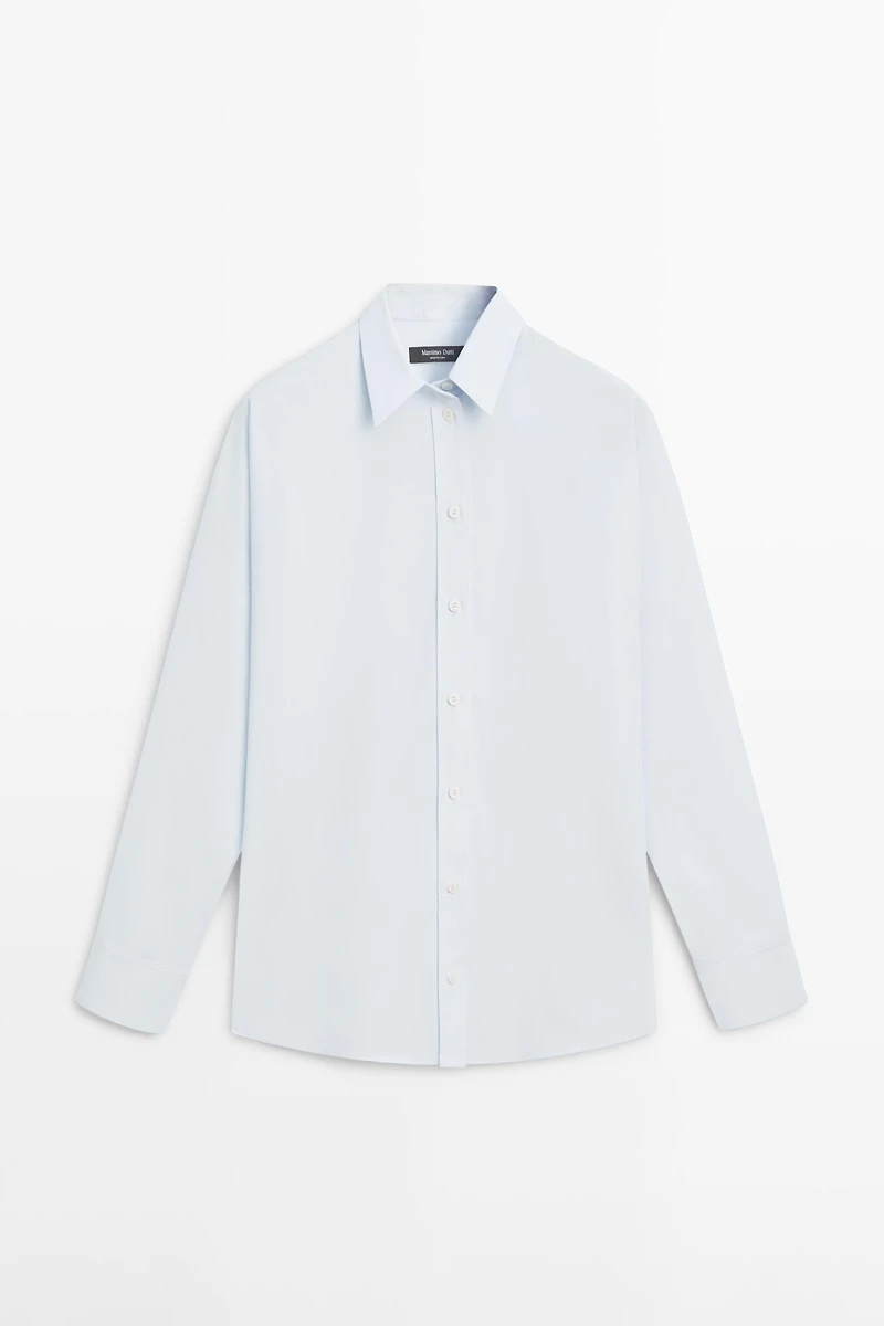 Poplin and cotton blend shirt