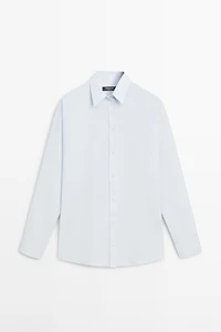 Poplin and cotton blend shirt
