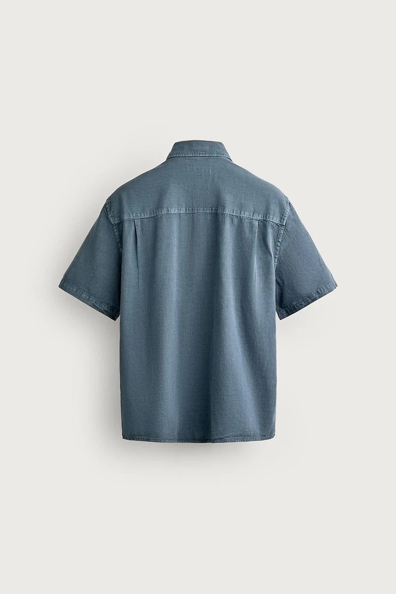 COTTON LINEN BLEND REGULAR FIT SHIRT