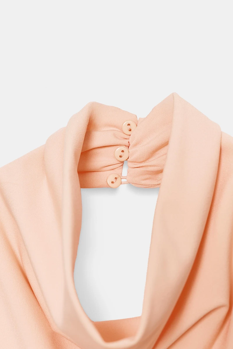 BELTED MIDI HALTER DRESS