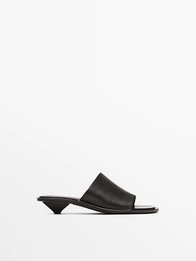 Soft high-heel slide sandals