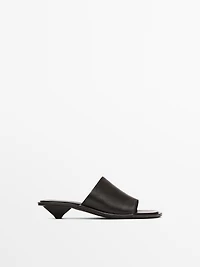 Soft high-heel slide sandals