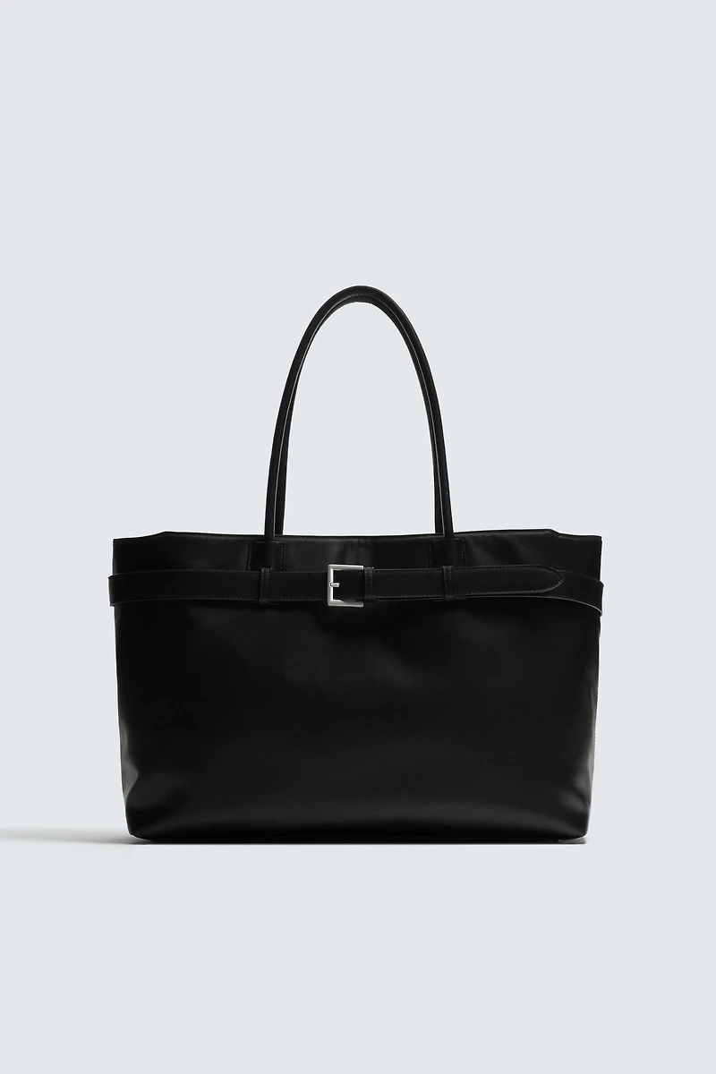 BELT DETAIL SHOPPER BAG