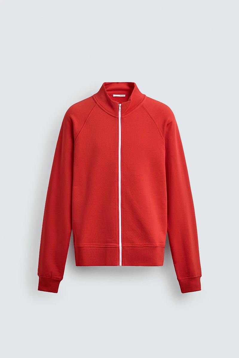 SWEAT RELAXED FIT ZIPPÉ CONTRASTANT