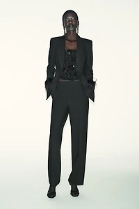 HIGH-WAISTED STRAIGHT LEG PANTS