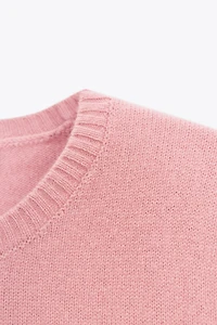 100% WOOL SHORT SLEEVE SWEATER