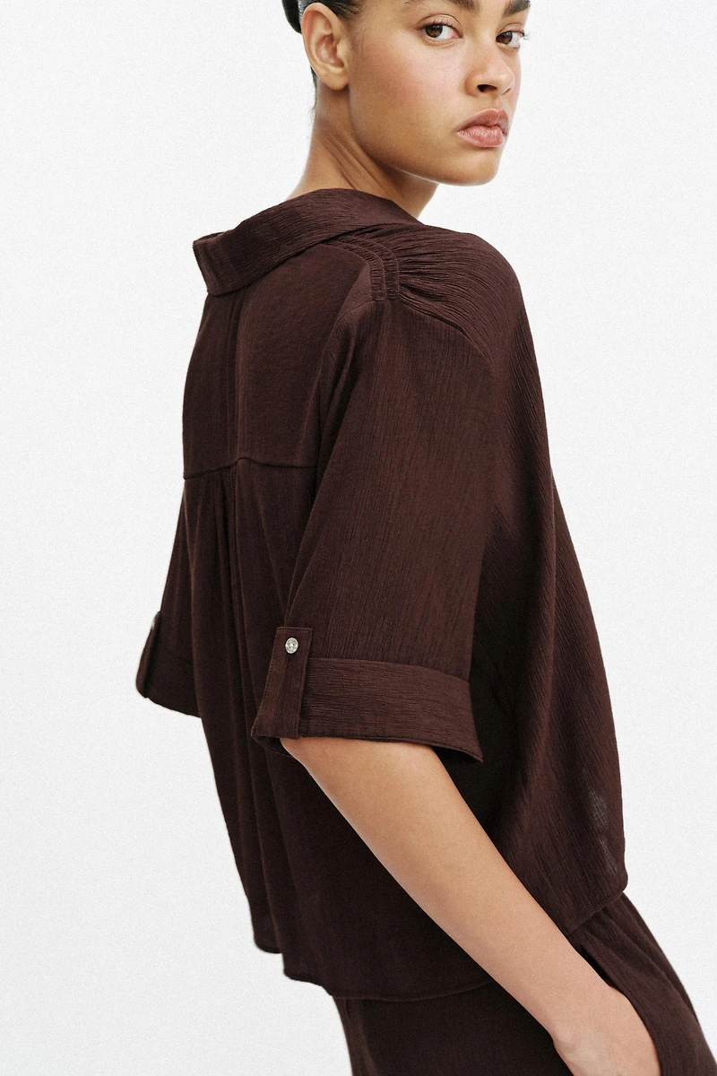 CHEMISE FLUIDE À MANCHES COURTES