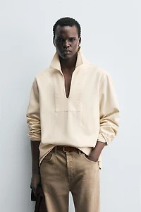 WASHED TEXTURED OVERSHIRT