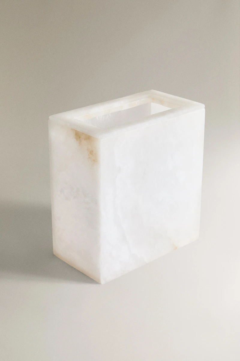 ALABASTER BATHROOM TRASH CAN