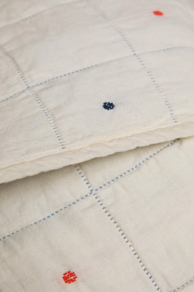 CHECK AND DOT THROW PILLOW COVER