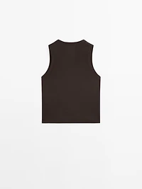 Mercerised cotton V-neck T-shirt