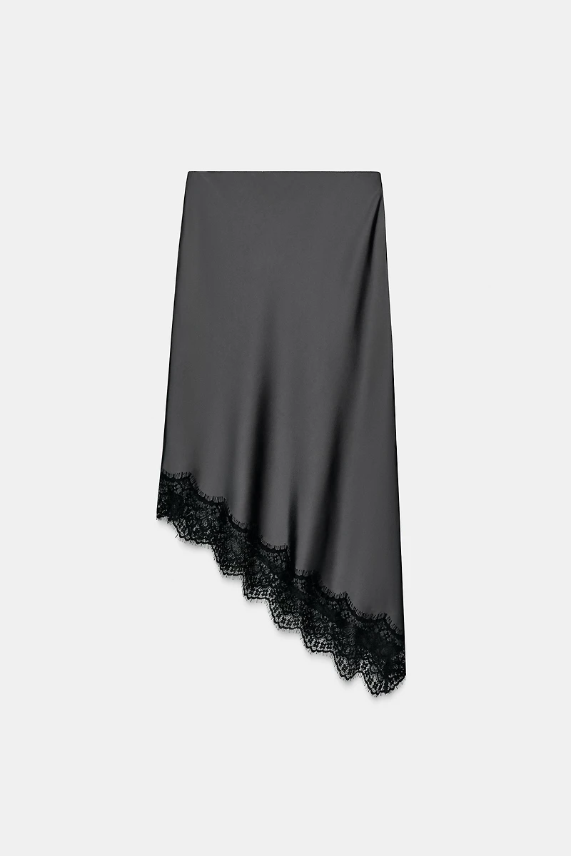 SATIN LACE SKIRT
