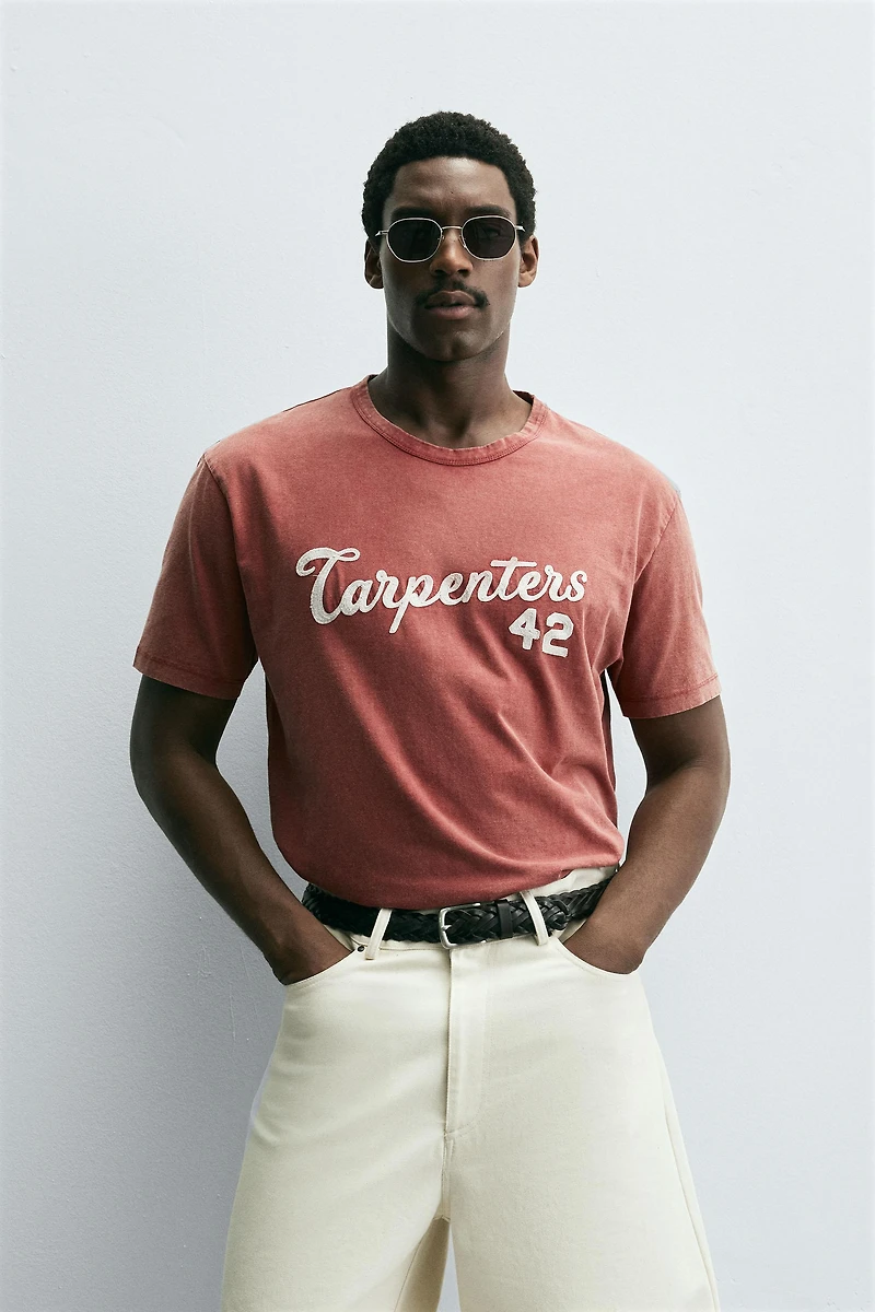 WASHED EMBROIDERED T-SHIRT