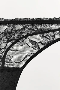 FLORAL EMBROIDERED THONG
