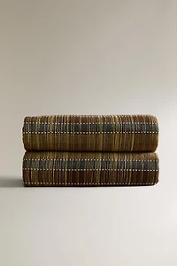 PLAID COTON RAYURES FRANGES