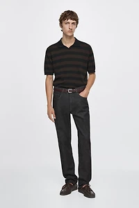 Lightweight tapered fit desized jeans