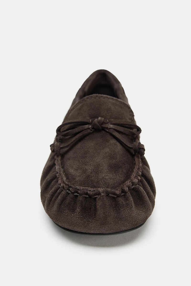 SPLIT LEATHER LOAFERS